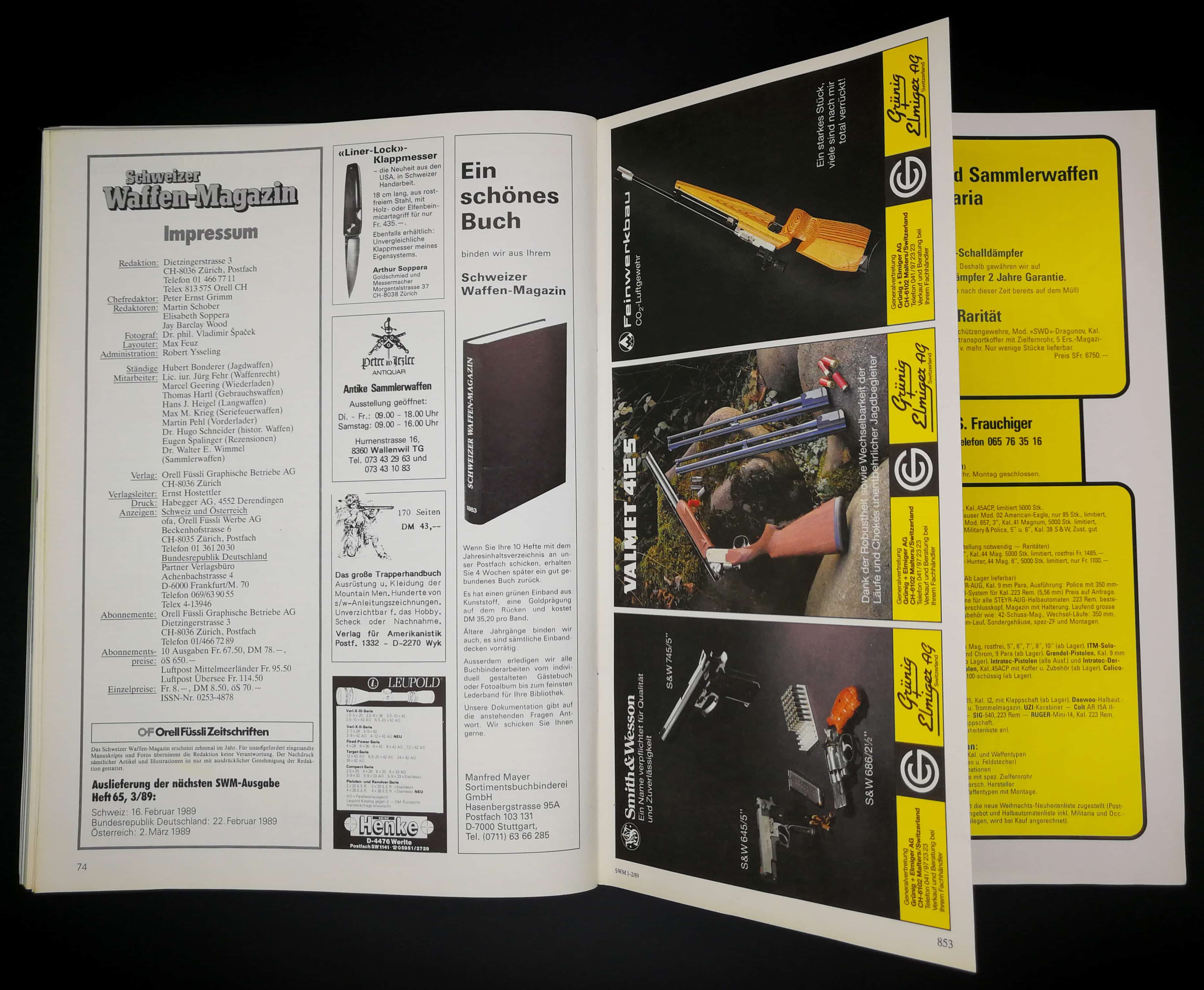 Impressum und die übliche Grünig & Elmiger Kärtchen.