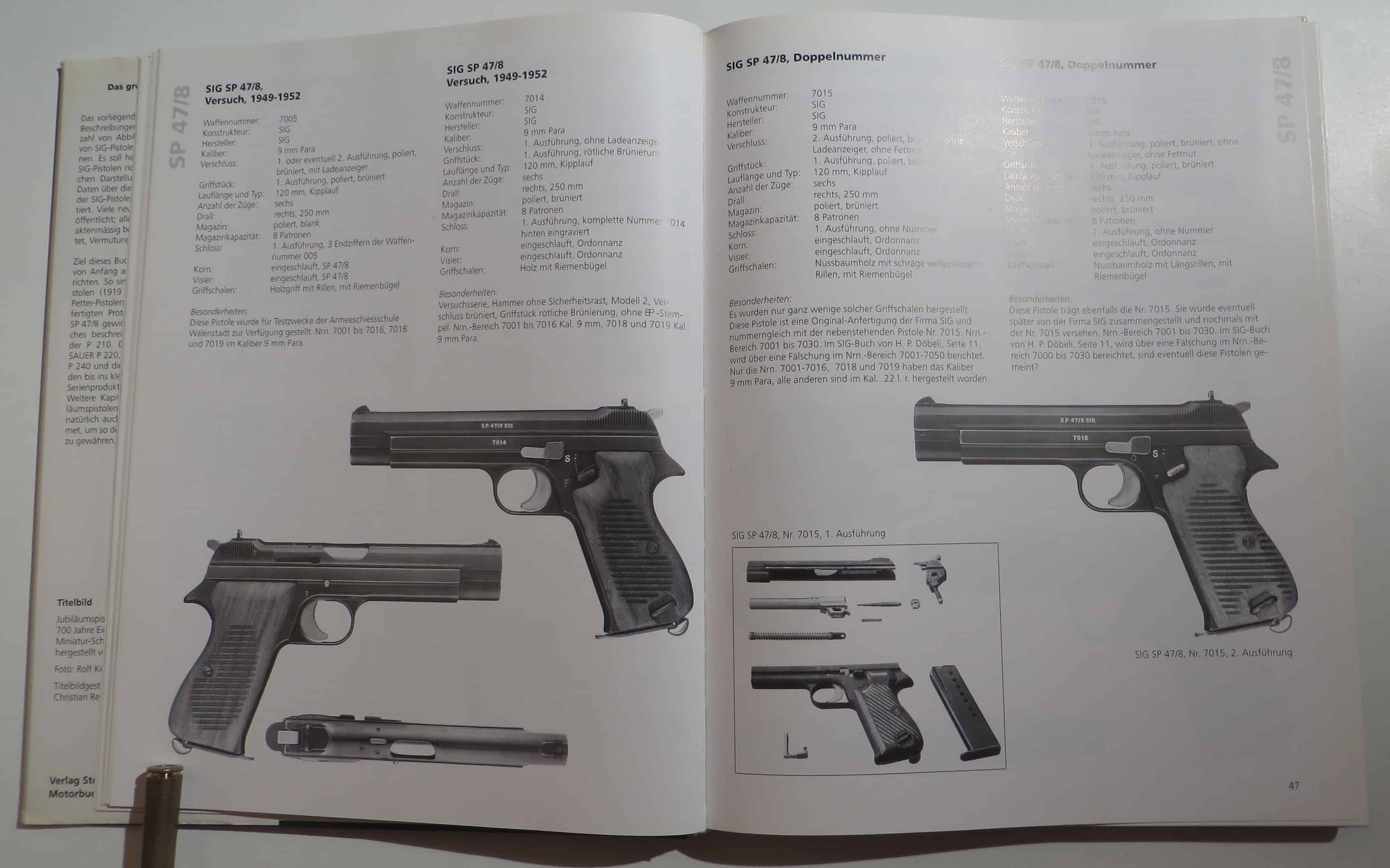 Versuchspistollen und Doppelnummerierungen der SIG SP 47/8.