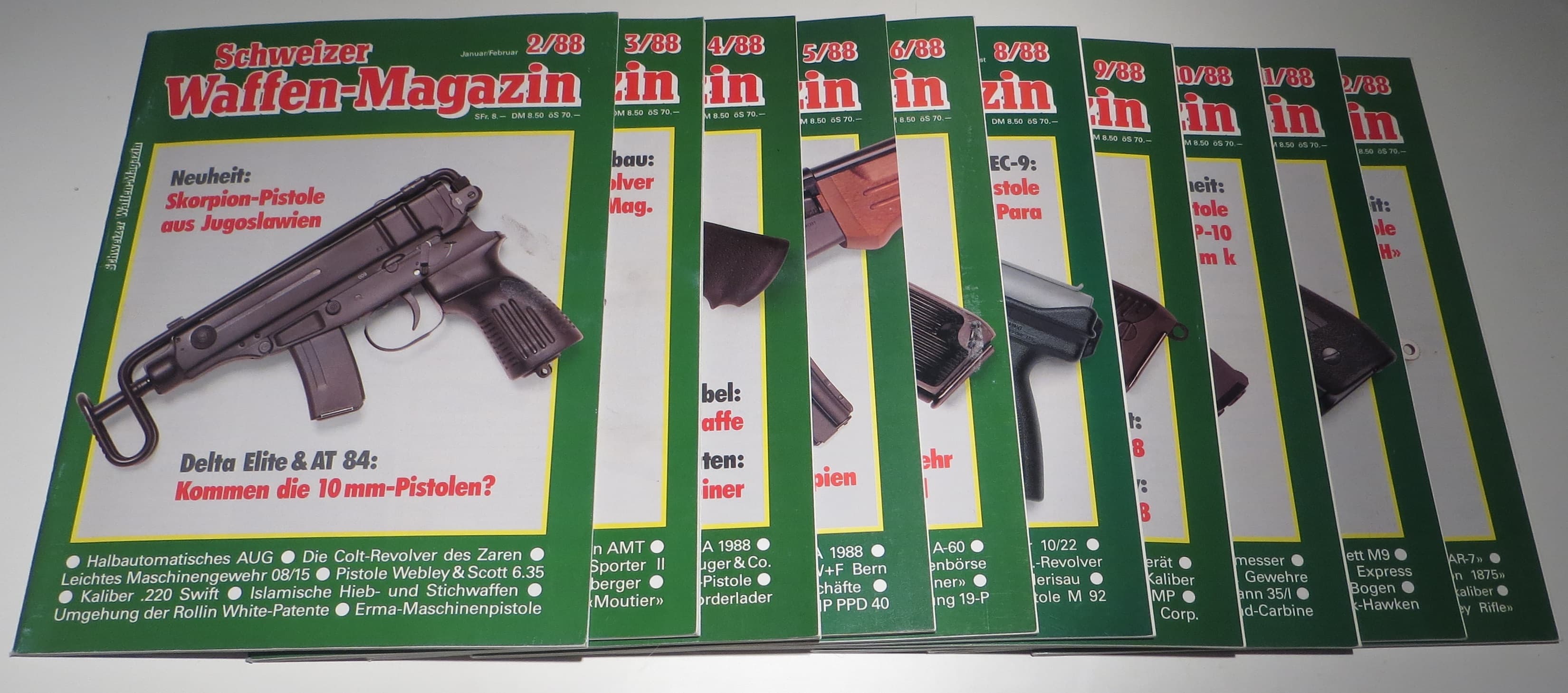 Der Jahrgang 1988. Ausgabe 1 und 6 gibt es nicht, da die Ausgaben vom Januar/Februar und Juli/August in der Ausgabe 2 respektive 8 zusammengefasst sind. Die Hefte an sich sind selbst nochmals fortlaufend nummeriert.