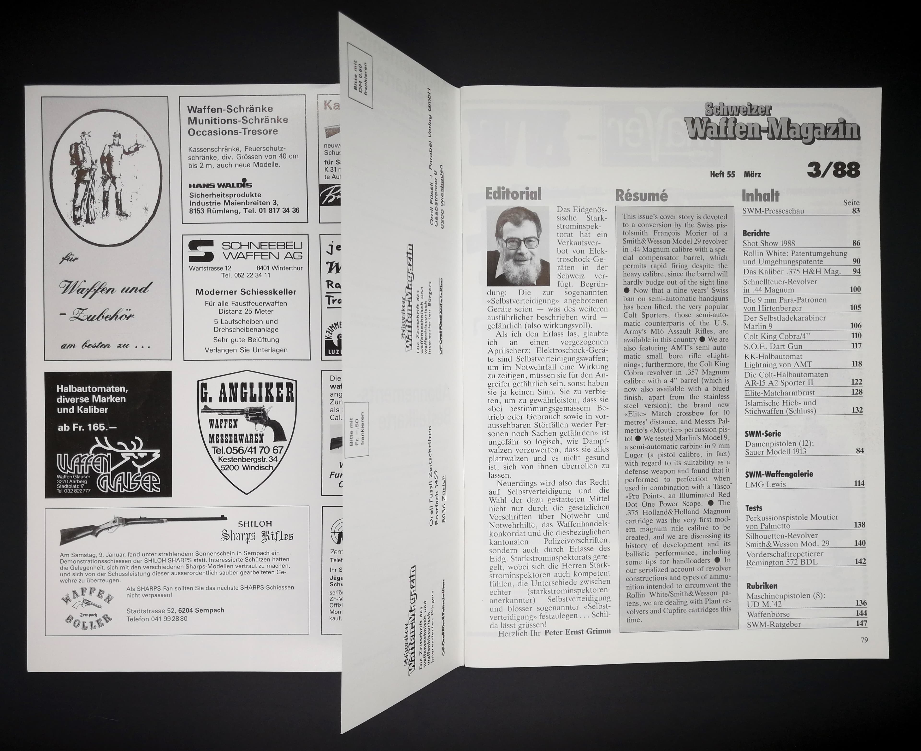 Im Vorwort lässt sich Peter Ernst Grimm über das Verbot von Elektroschockern aus und die Tatsache, dass das Starkstrominspektorat anscheinend über ihre Kompetenzen hinaus entschieden hat.
