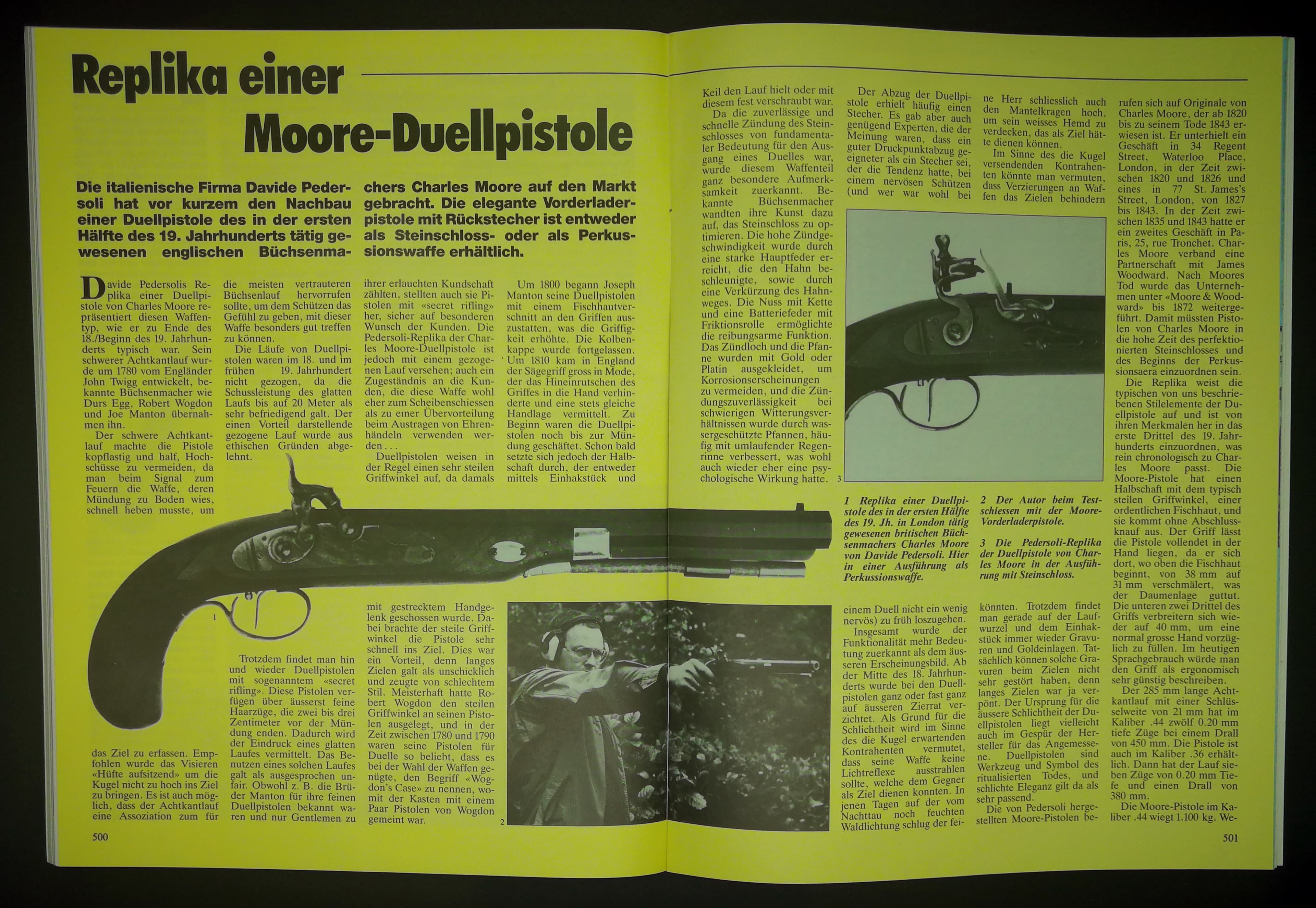 Pedersoli Duellpistolenreplika. Will man nicht ins Gesicht gehalten bekommen.
