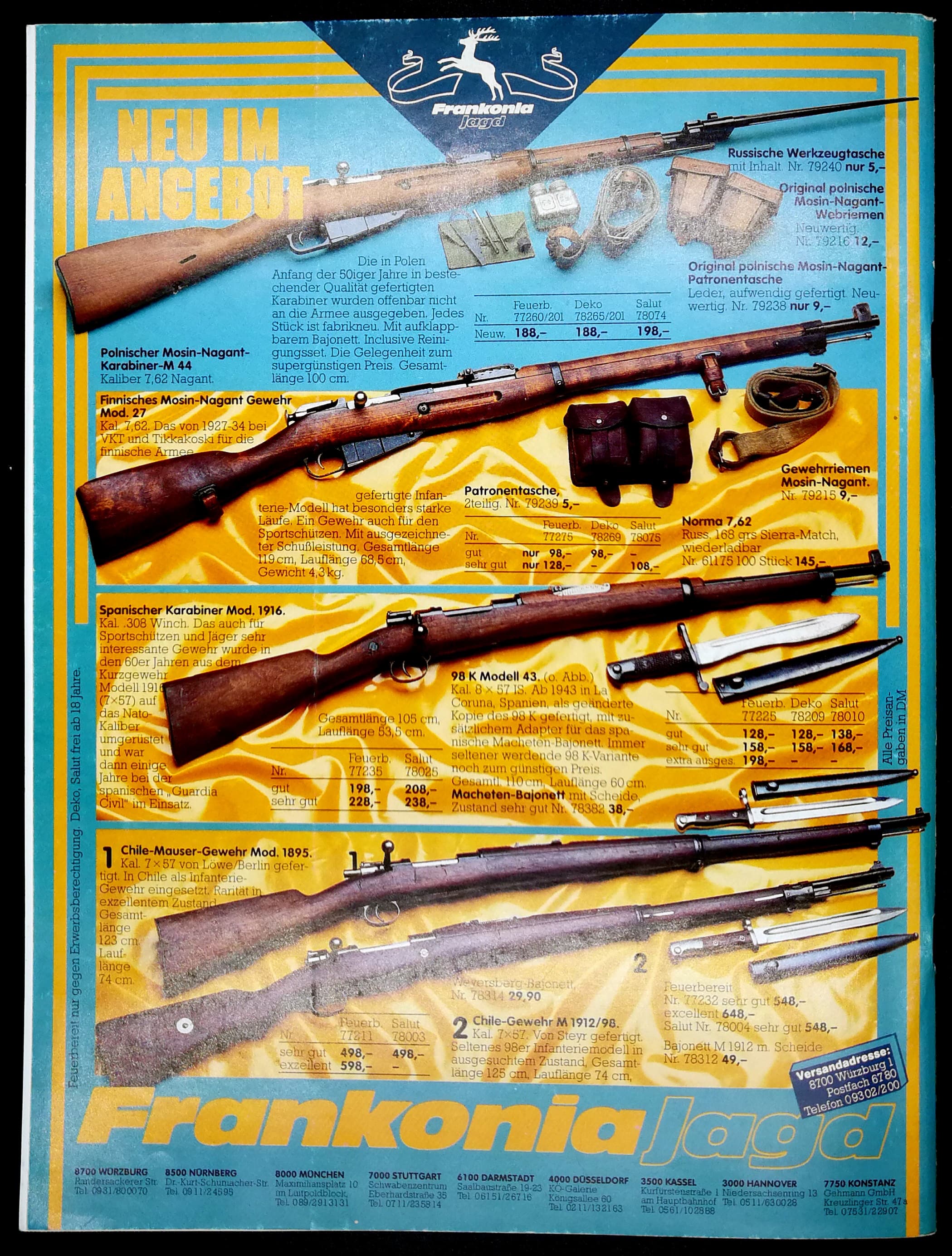 Mosin Nagants und Mausers gibts bei Frankonia Jagd
