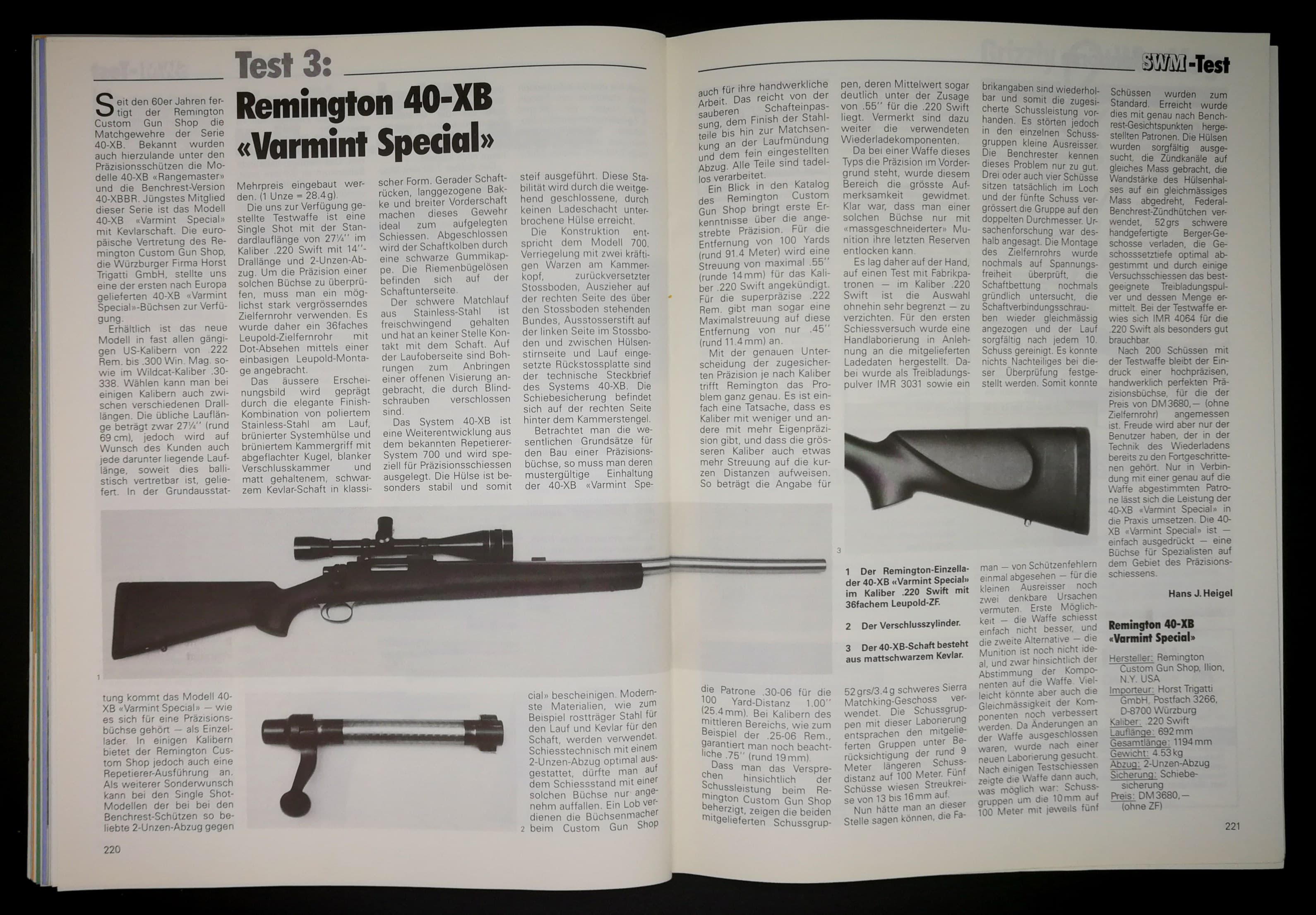 .220 Swift, Kevlarschaft und Leupold-ZF: Die Remington 40-XB Varmint Special
