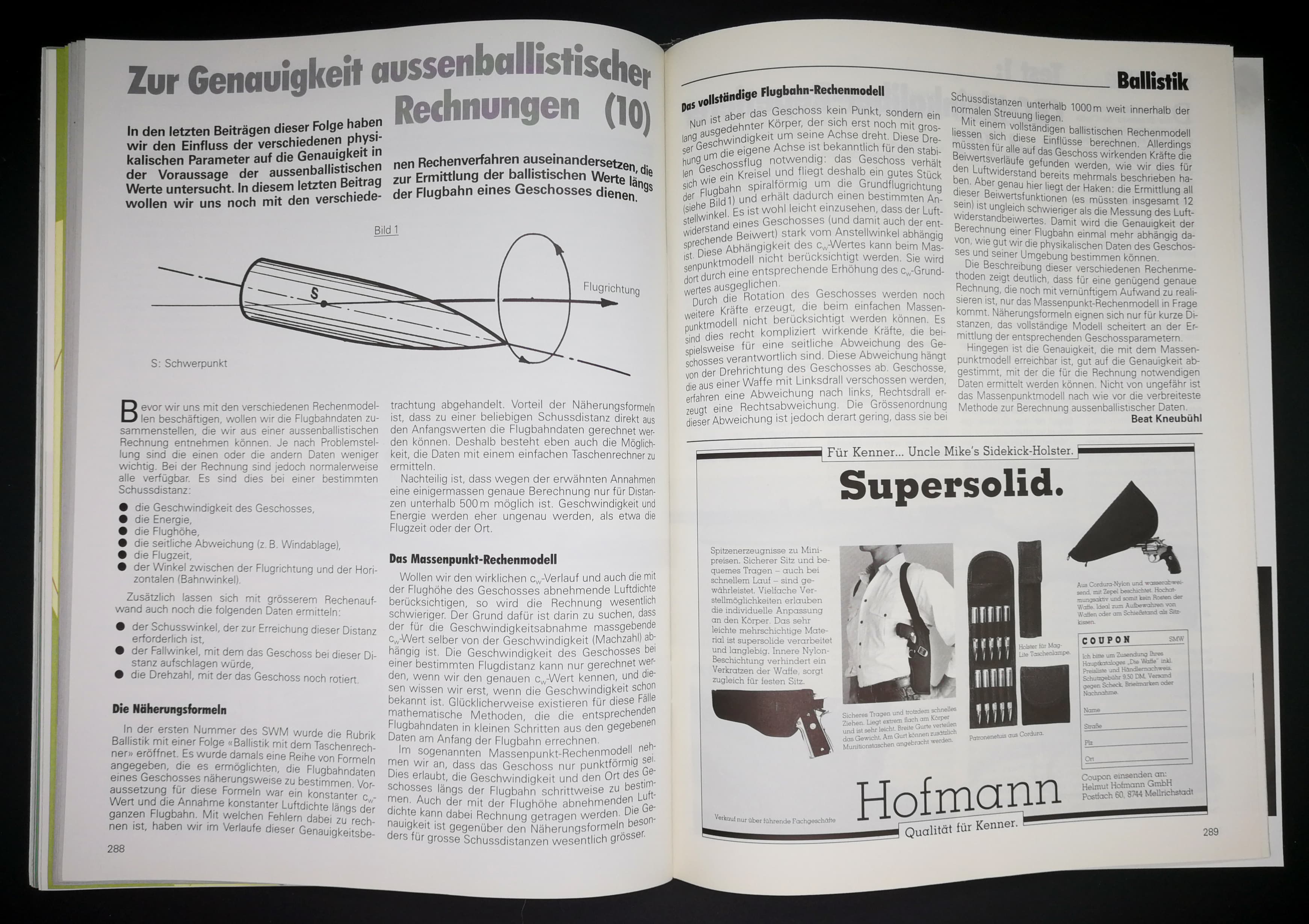 Kneubühls Ballistikstunde und Werbung für Onkel Michaels Holster.
