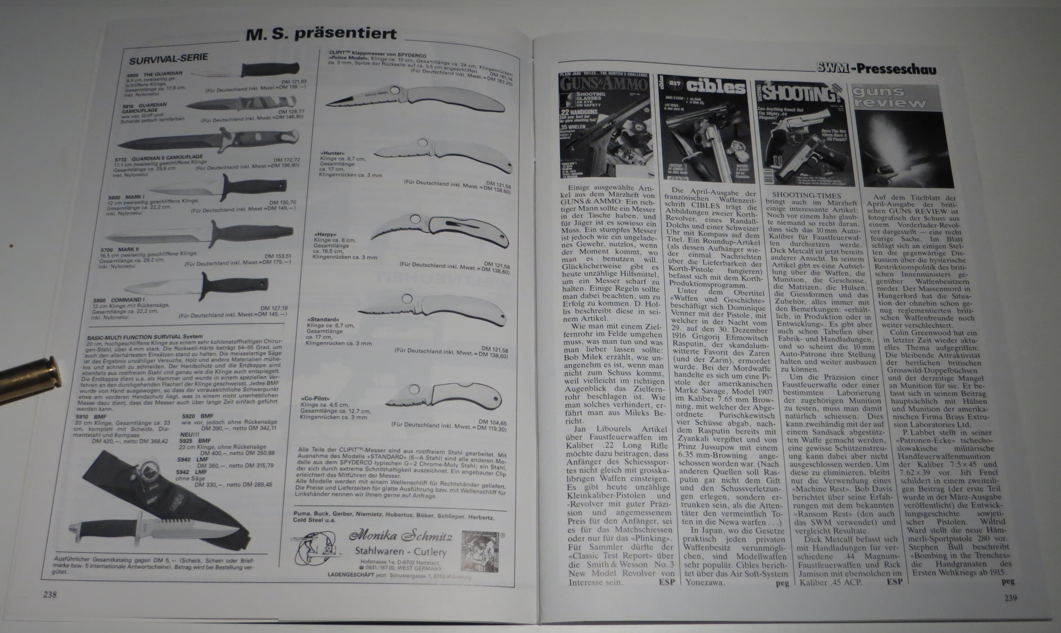 Messer waren noch nie ein Problem und ein Blick in die Fachzeitschriften jenseits der Schweizer Grenzen .
