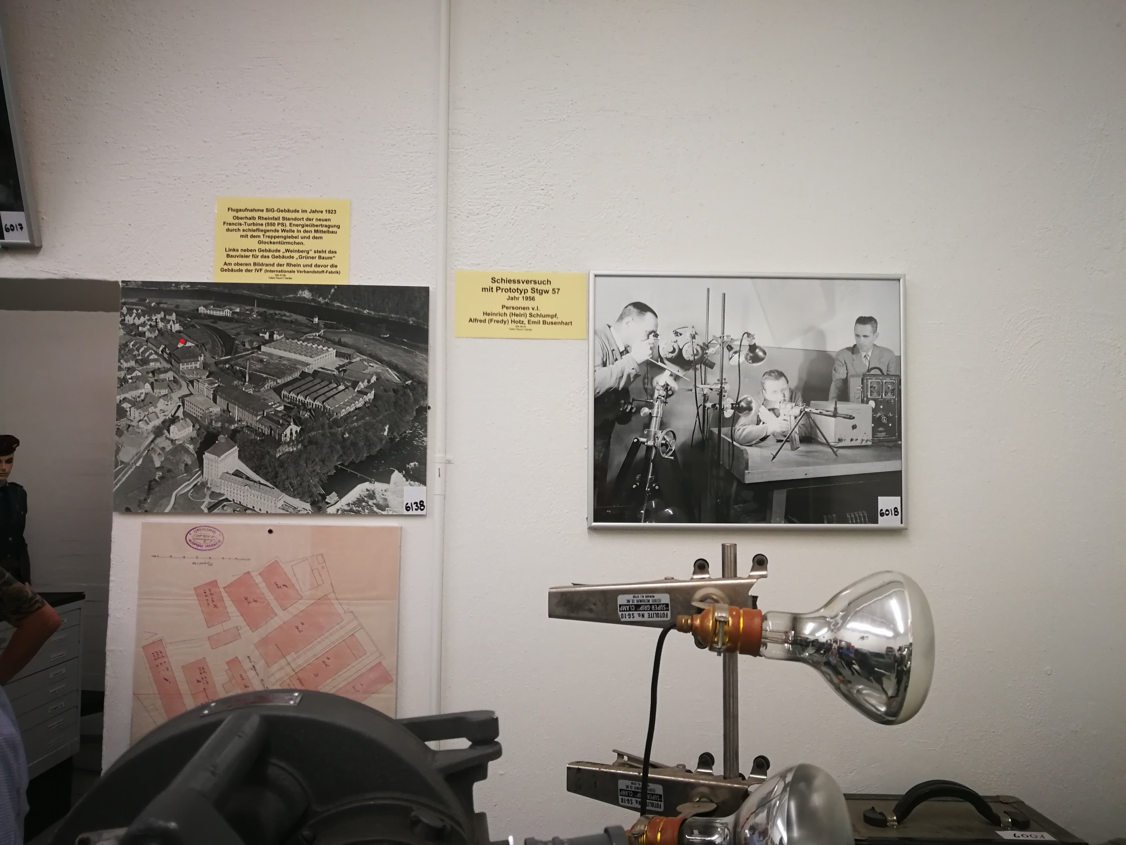 Benutzung der Hochgeschwindigkeitskamera und Luftansicht des SIG Areals.