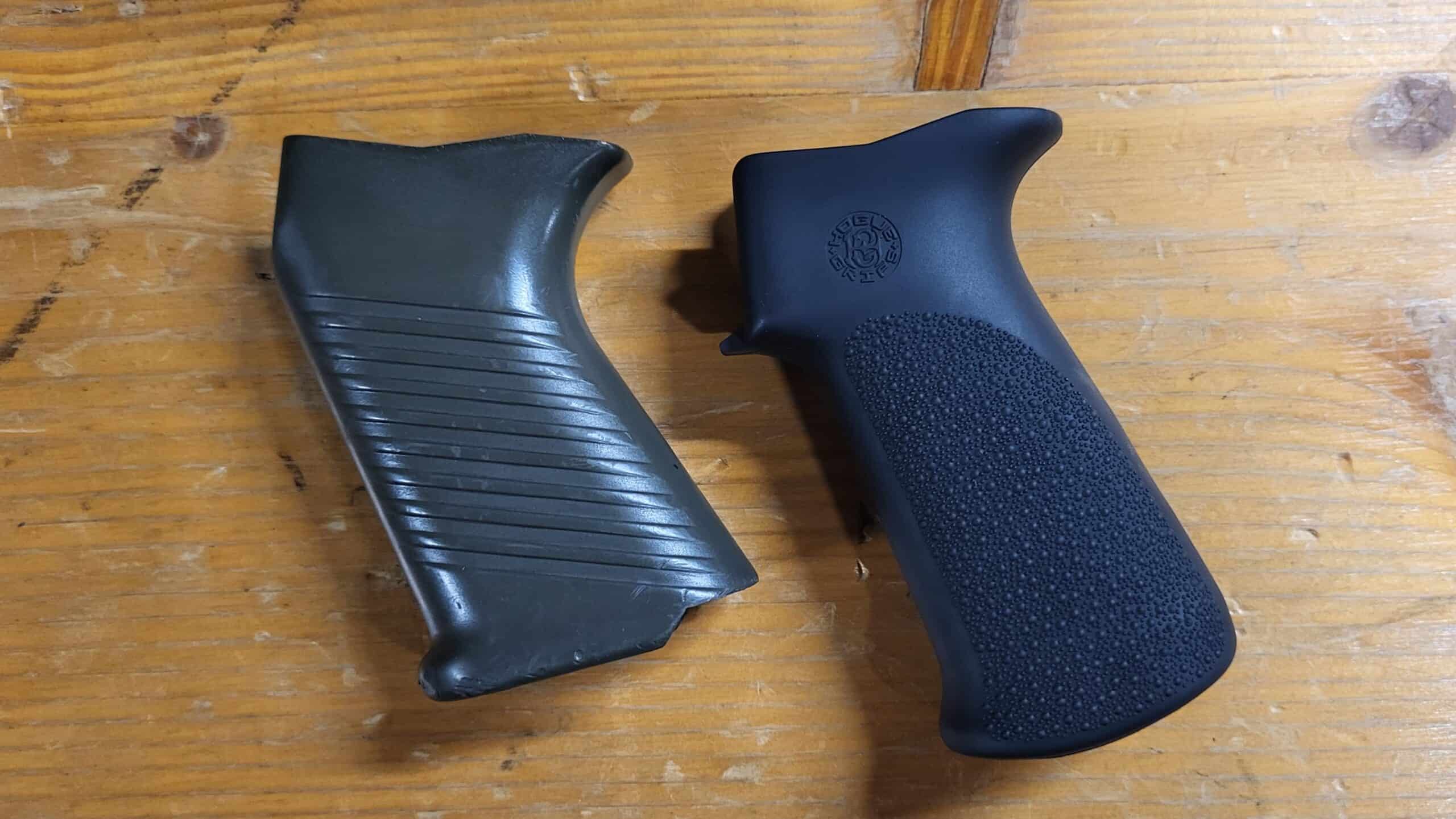 Grössenvergleich mit dem Originalgriff, Seitenansicht.