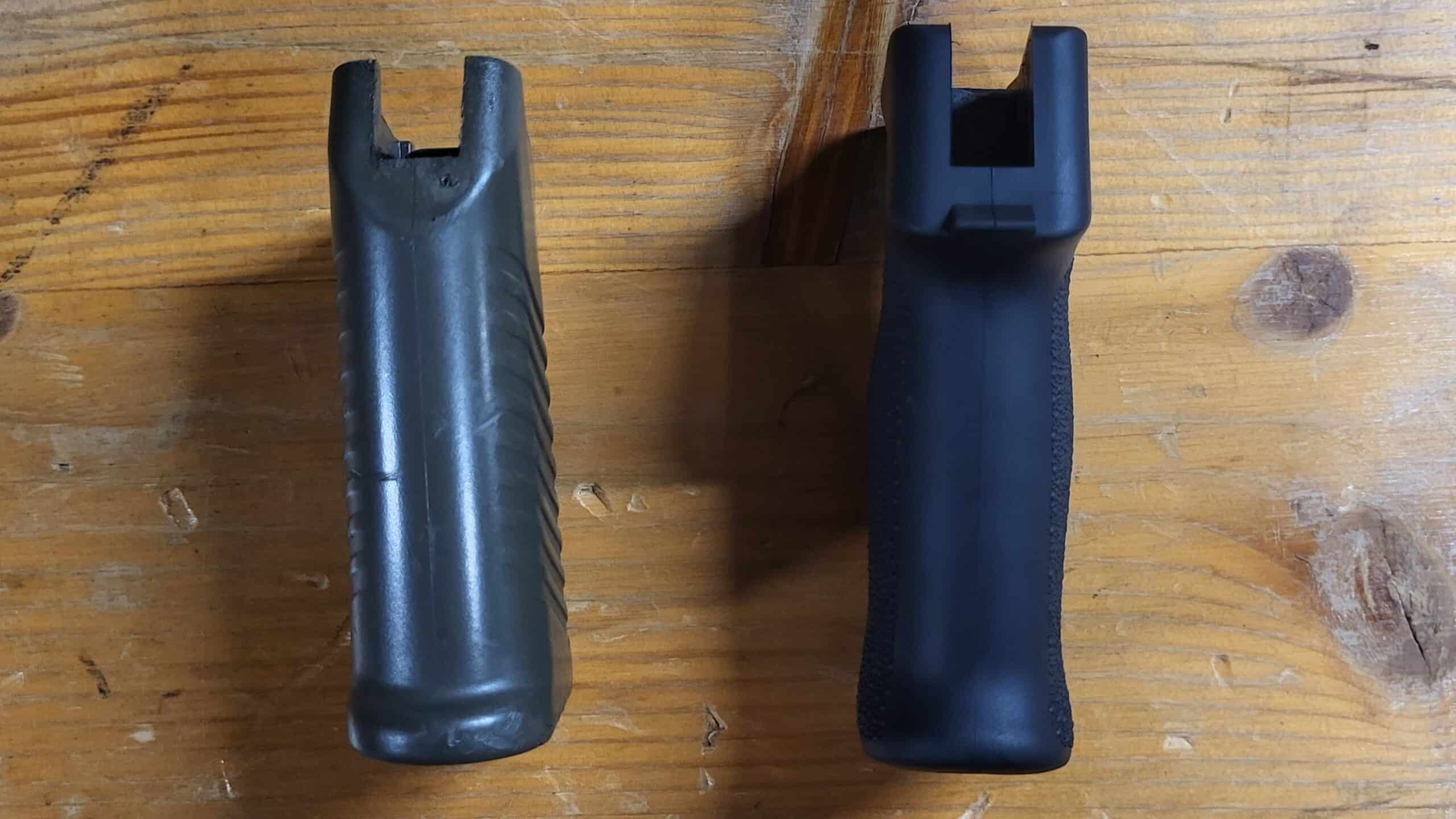 Grössenvergleich mit dem Originalgriff Frontseite.