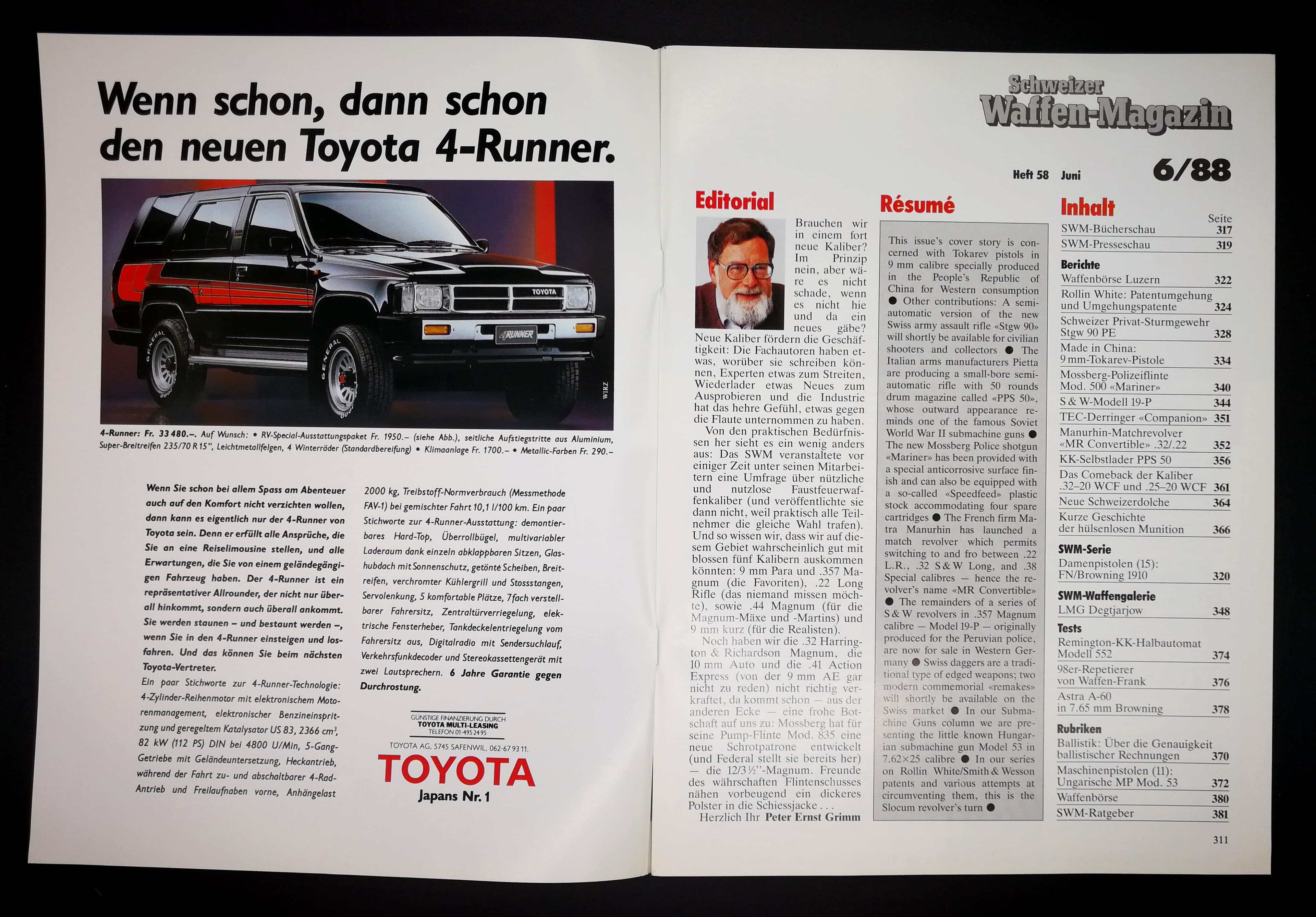 Editorial in Farbe! Für einmal kein gesellschaftskritischer Kommentar, sondern eine Abhandlung über immer neue Kaliber.