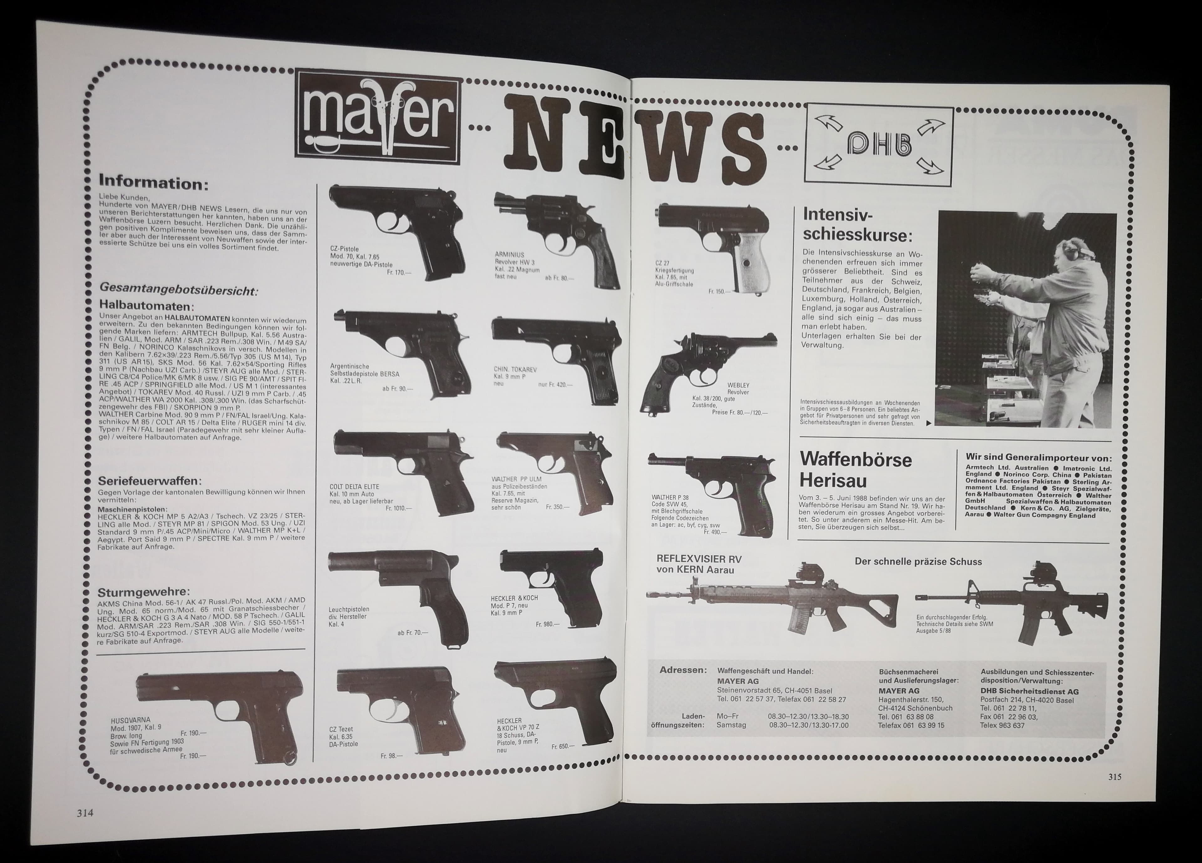 Immer schön, die news von Mayer. Das Kern Reflexvisier macht besonders neugierig.