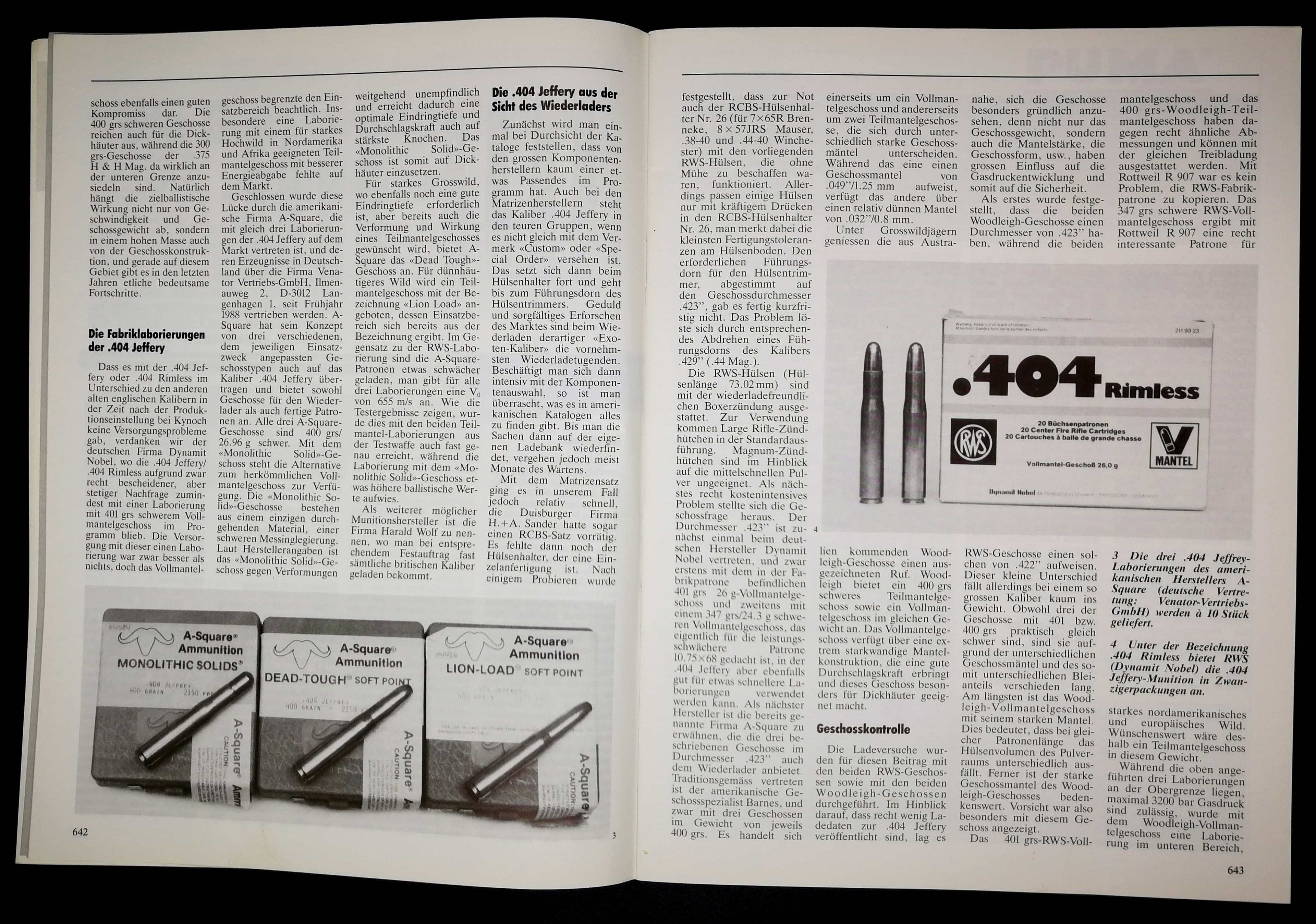 .404 Jeffery, als Mittelding zwischen .575 Holland & Holland und .458 Winchester Magnum im Detail.
