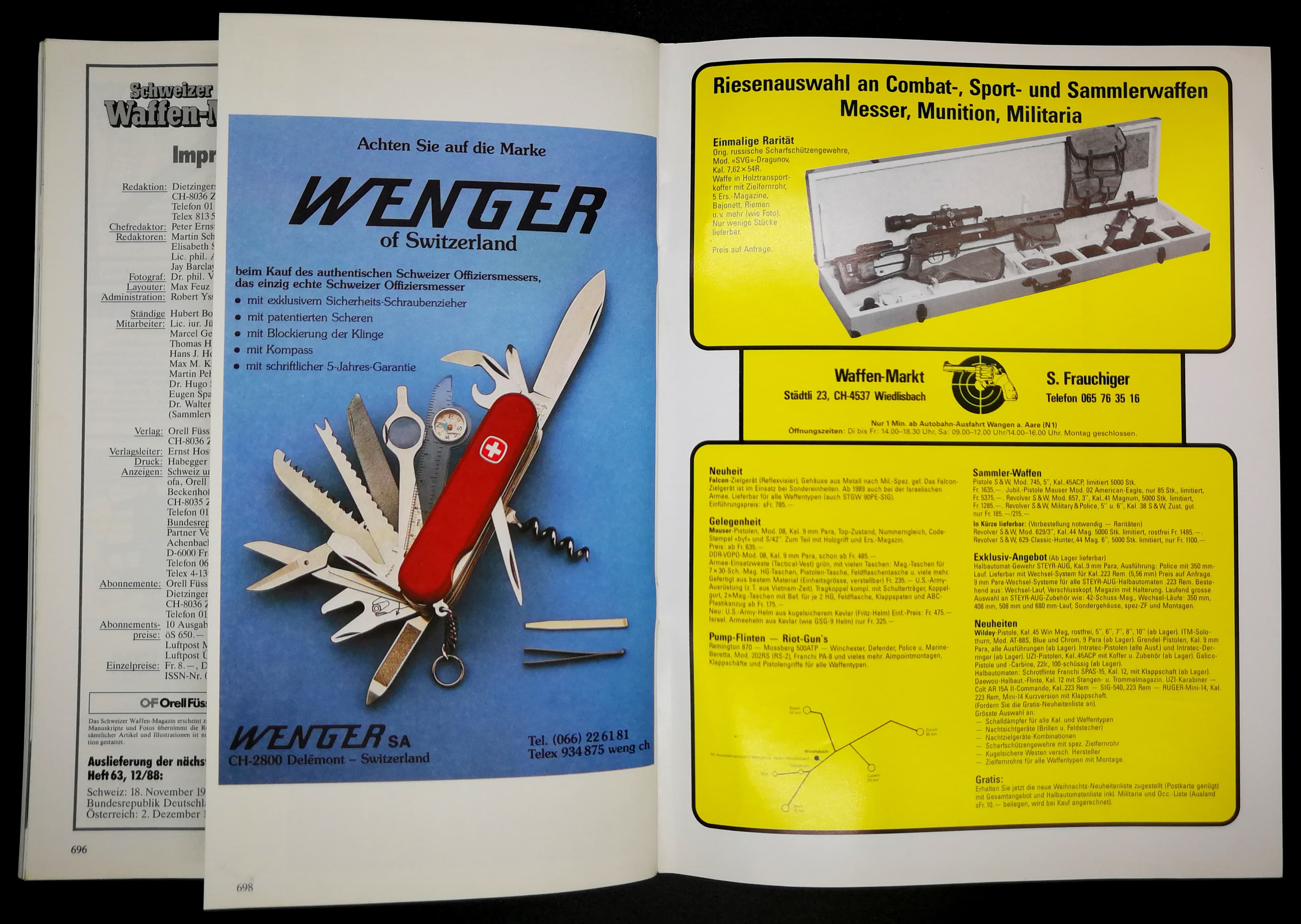 Schönes Wengermesser nebend einer Mund-wässerig-machenden SVD Dragunov.