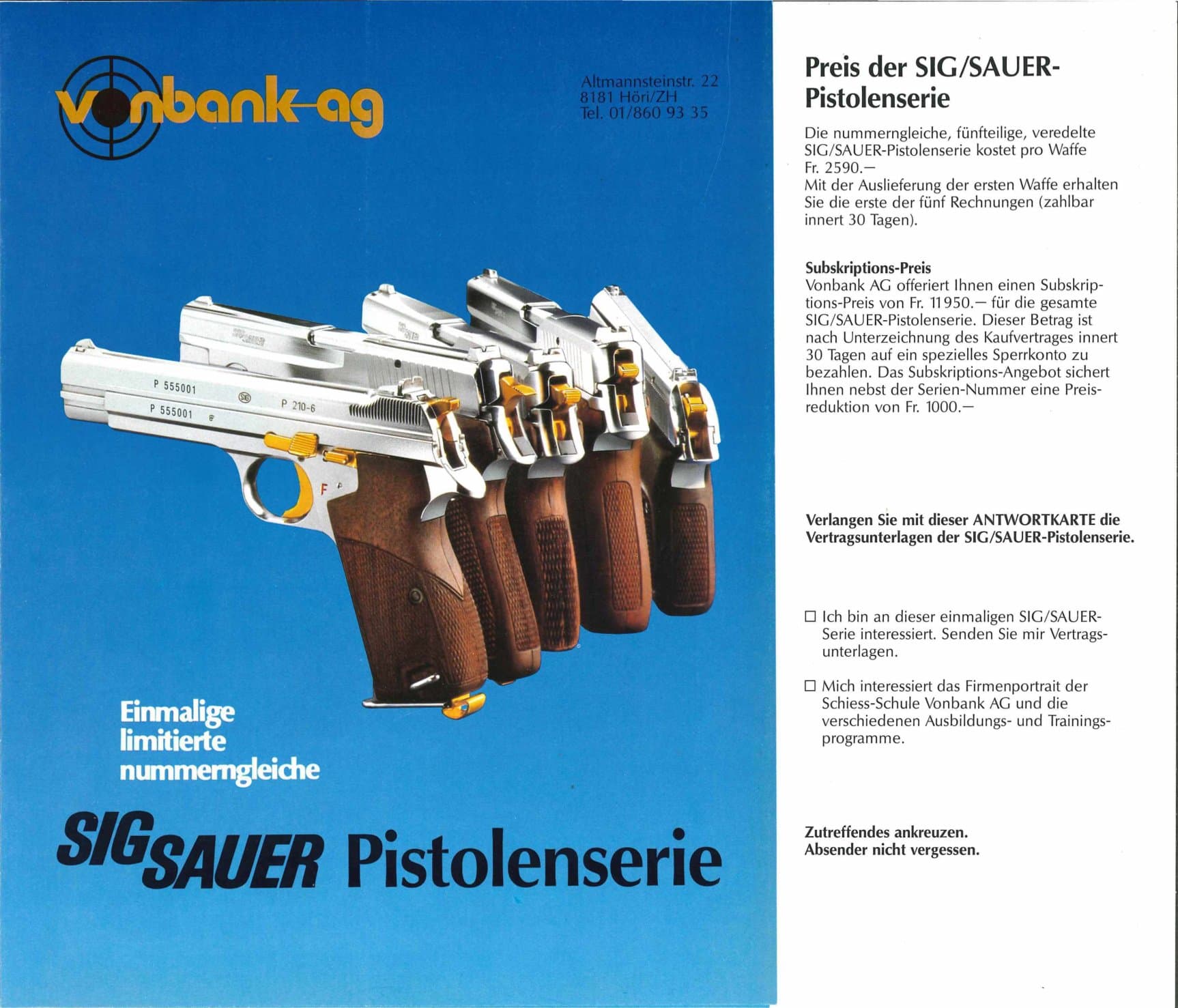 Vonbank AG SIG Sauer Pistolenserie