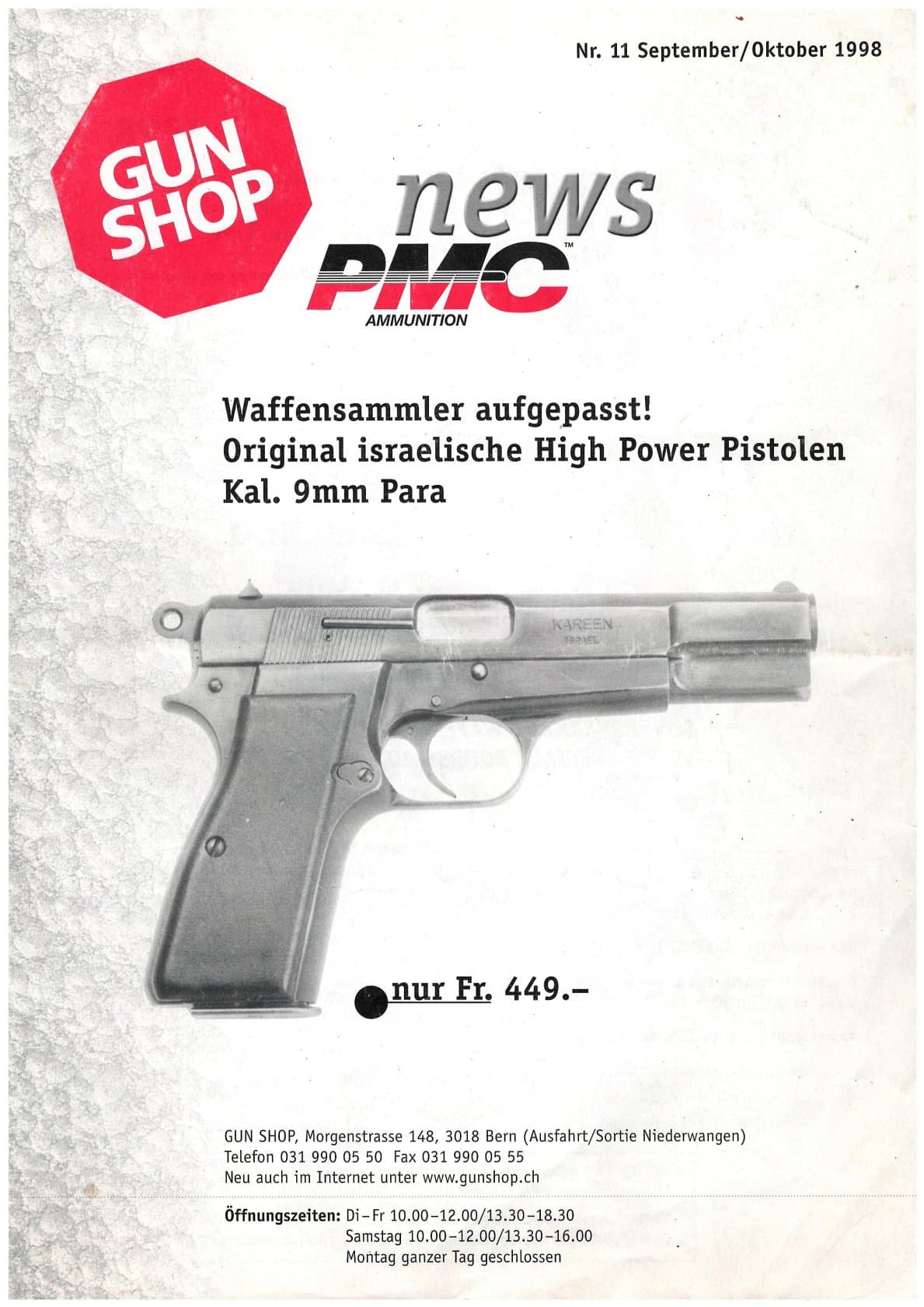 Gun Shop Schläfli + Zbinden Handels AG Katalog Sep/Okt 1998
